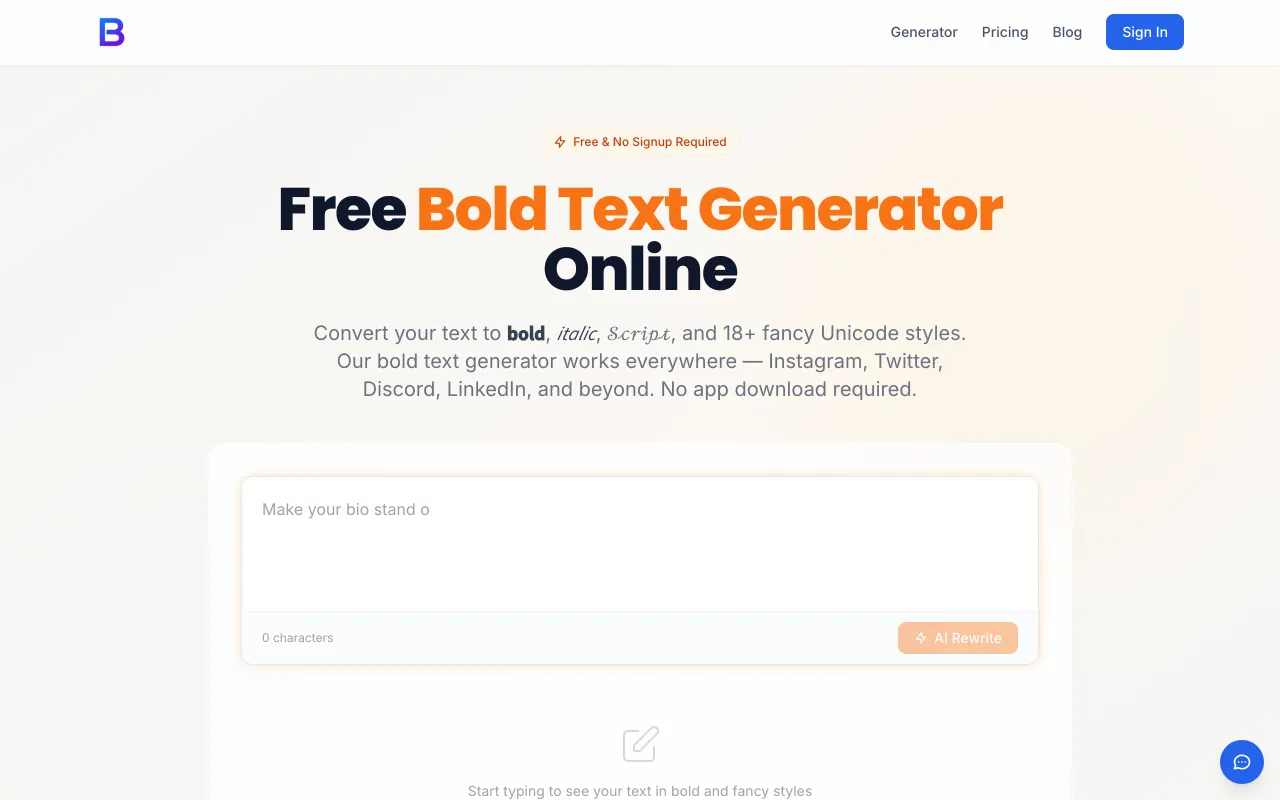 Bold Text Generator preview