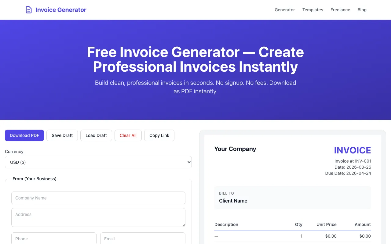 Invoice Generator preview