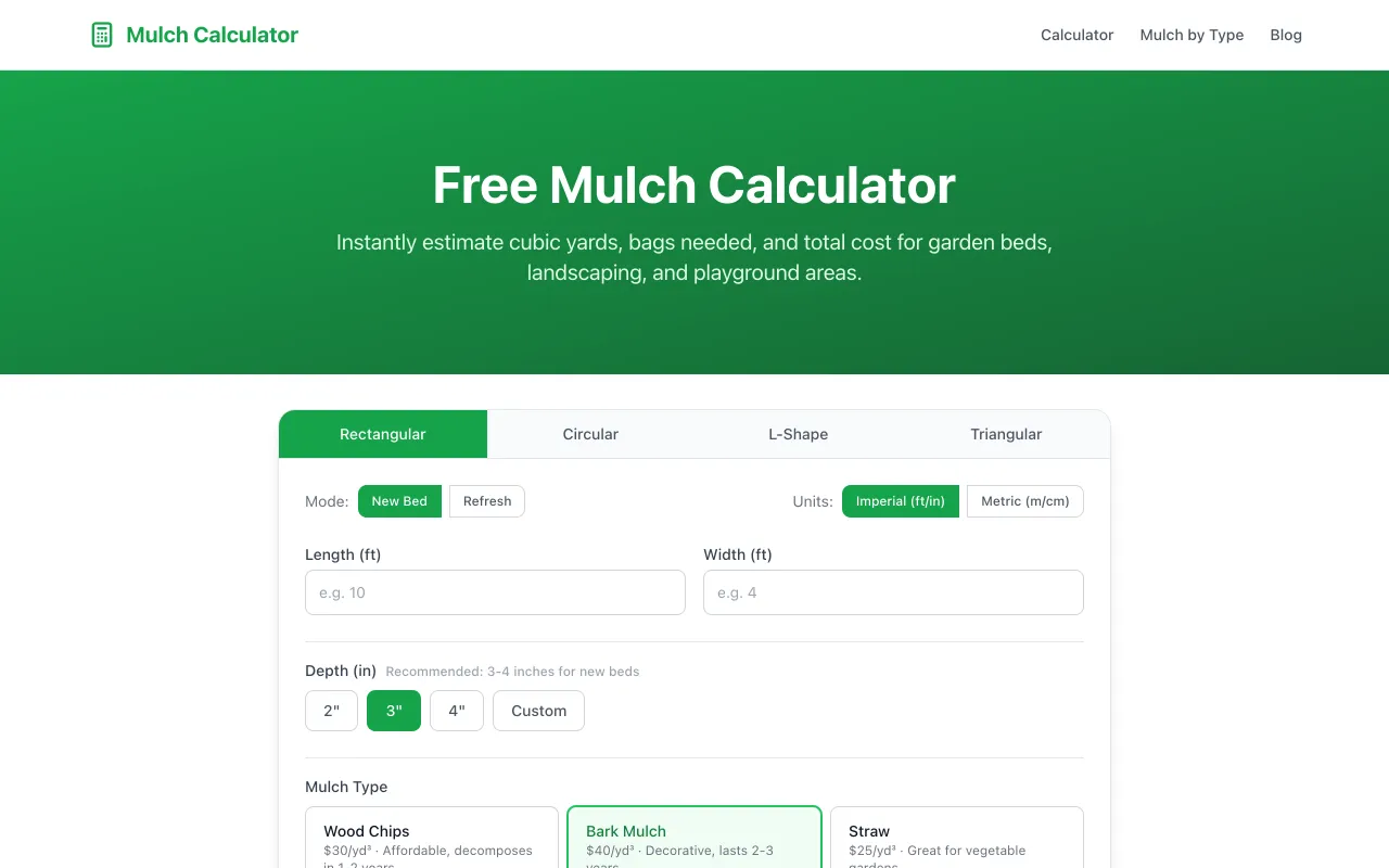 Mulch Calculator preview